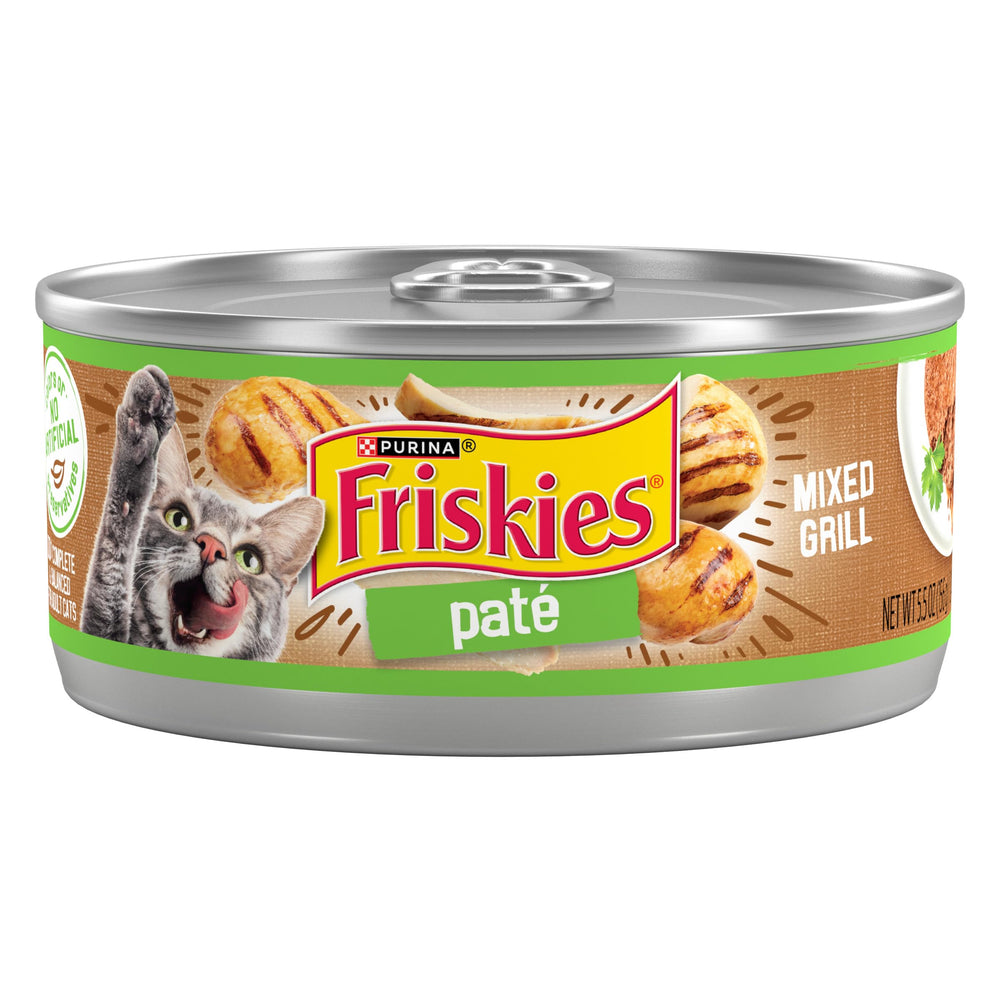 Friskies boîte Mixed Grill face montrant l’emballage attrayant