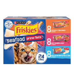 Friskies boîte face montrant le design et la variété appétissante