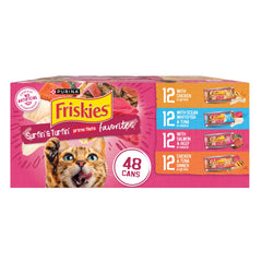 Friskies boîte avant vue du produit, montre le pack pratique pour varier les repas