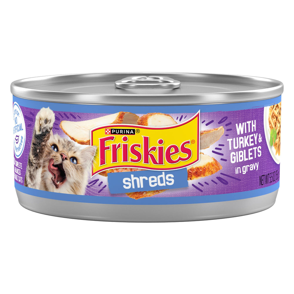 Friskies Purina boîte face montrant le design et information produit, rassure sur l'achat