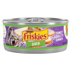 Friskies Purina boîte face montrant l’étiquette claire et appétissante