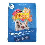 Friskies Purina emballage face 22 lb montrant le produit et bénéfice de long stockage