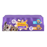 Friskies Purina face de boîte montrant la variété et l'appétence
