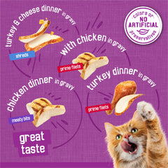 Friskies Purina gros plan effilés, texture attirante qui stimule l'appétit