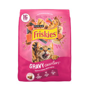 Friskies Purina sachet avant montrant saveur poulet et saumon et bénéfice appétence