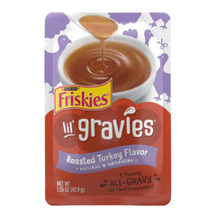 Friskies sachet avant gros plan montrant bouchée appétissante et praticité