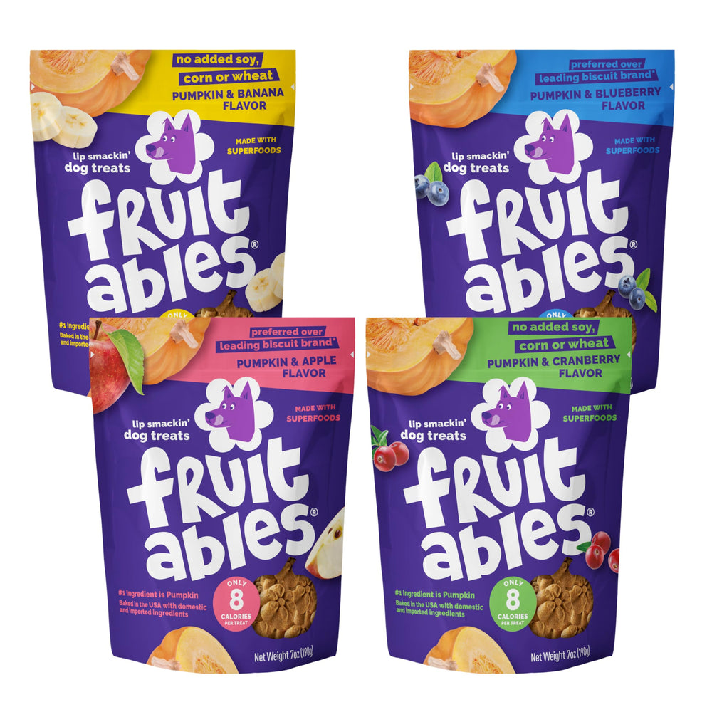 Fruitables emballage face pack quatre sachets montrant variété et praticité