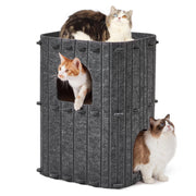 FUKUMARU vue de face de la maison pour chat montrant l'entrée principale et confort