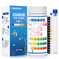 FUNSWTM emballage avant montrant 100 bandelettes et compatibilité aquarium