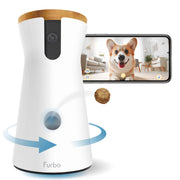 Furbo face avant montrant le design et le distributeur, surveillance simple