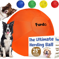 Furdo balle d'élevage vue avant montrant la taille et la couleur orange, utile pour entraînement
