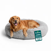 FurHaven vue avant du lit donut 45 pouces, confort et soutien visibles