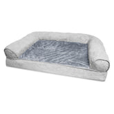 Furhaven lit canapé gris vu de face pour confort et soutien