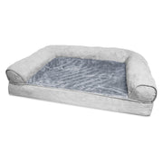 Furhaven lit canapé gris vu de face pour confort et soutien