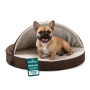 FurHaven vue de face du lit espresso offrant confort et soutien