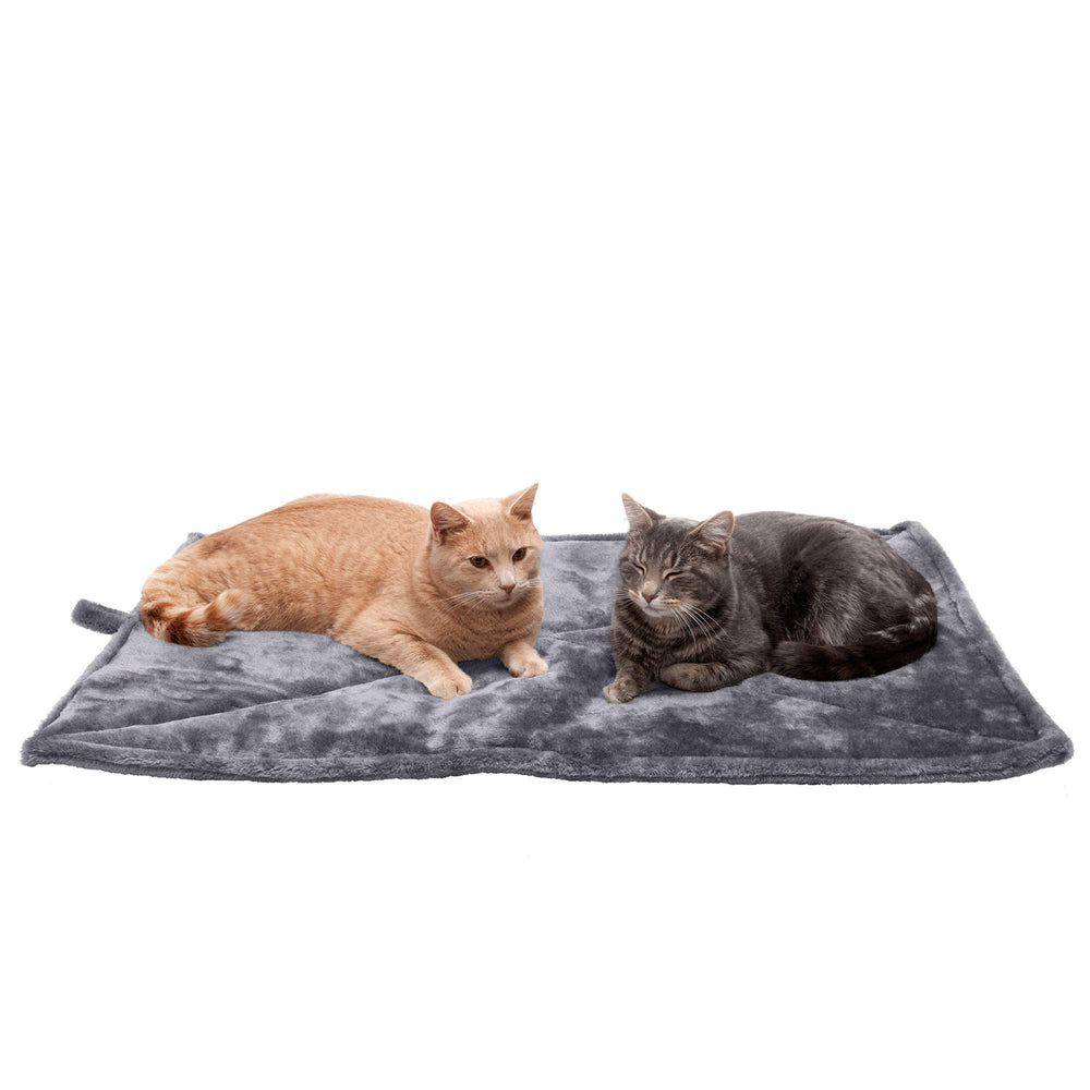 Furhaven vue frontale du tapis matelassé gris offrant confort