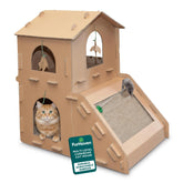 FurHaven vue avant de la maison en carton offrant confort et sécurité