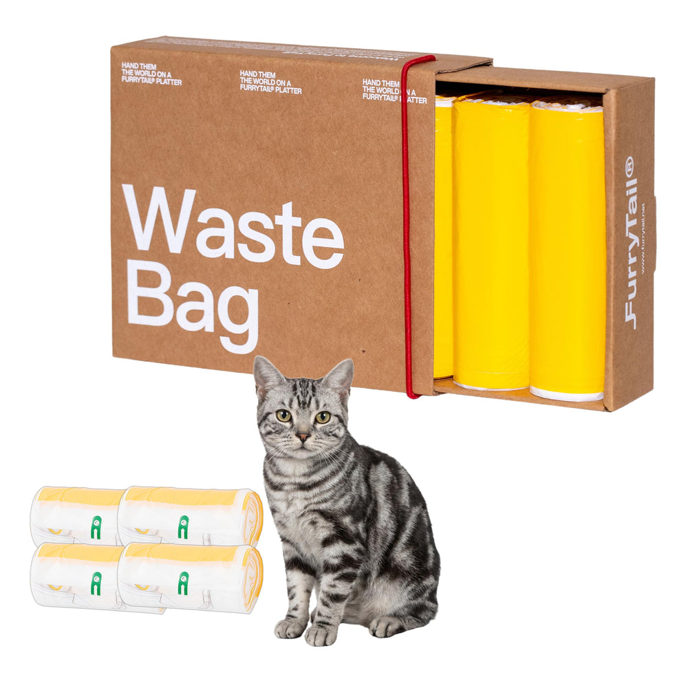 Furrytail emballage avant montrant 80 sacs pour gain de temps