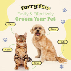 FURRYTIME gant nettoyant délicatement zone oculaire et oreilles du chat, apaisement
