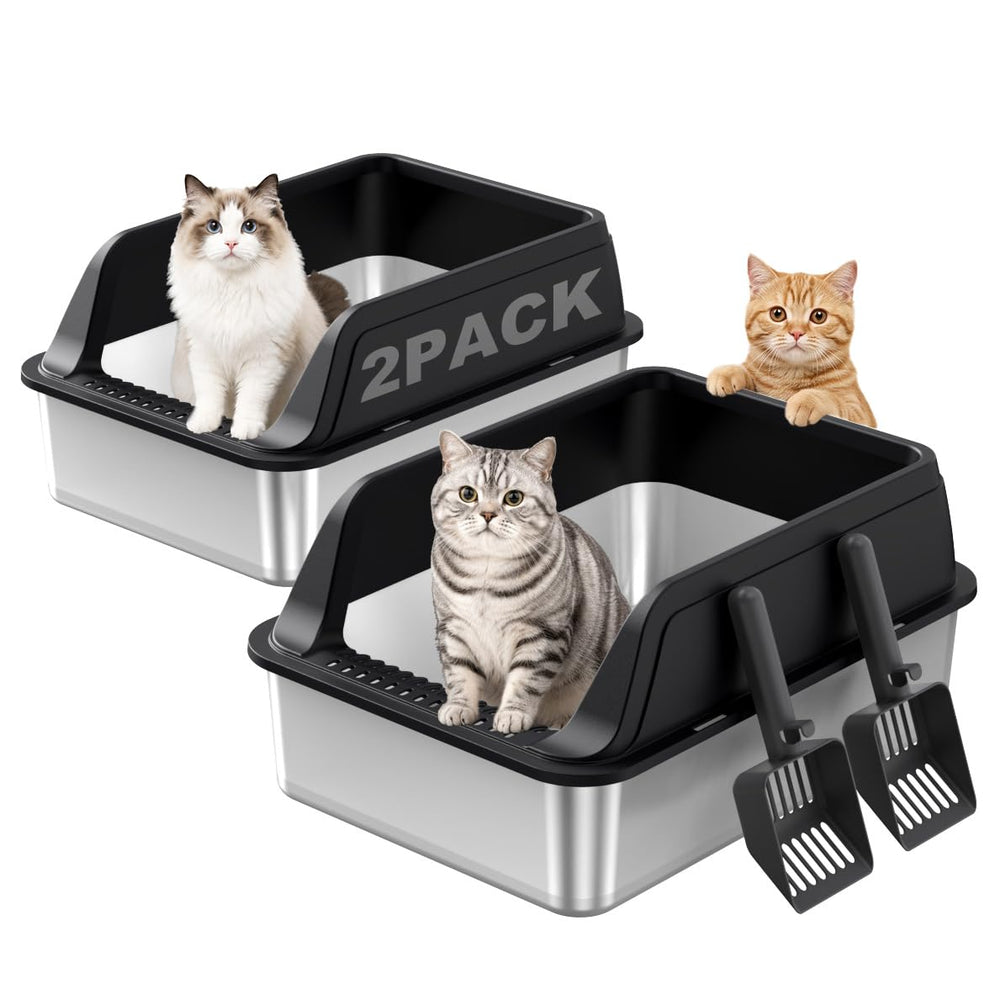FURTIME bac à litière face avant montrant parois hautes et réduction des projections