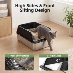 FURTIME coins arrondis en acier inoxydable pour un nettoyage facile et complet