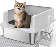 FURTIME face avant du bac en acier inoxydable, durable et facile à nettoyer