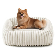 FURTIME lit rectangulaire crème montrant confort et maintien pour chien