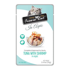 Fussie Cat gros plan aspic illustrant texture riche et appétissante