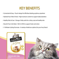 Fussie Cat comparaison taille montrant sachet près d’un objet courant pour échelle