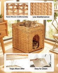 FuzzyNest gros plan du tressage en rotin, assure ventilation et aspect naturel