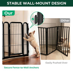 FXW barrière en usage dans un salon avec chien montrant confinement sûr