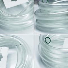FZONE tuyau gros plan matière PVC transparent, texture lisse pour flux sans obstruction
