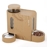 Gardner Pet distributeur face en grain bois offrant alimentation et eau automatiques