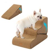Gardner Pet escalier face avant montrant trois marches confortables et design marron
