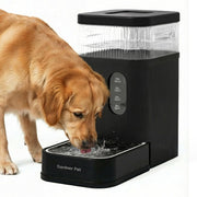 Gardner Pet vue de face du distributeur montrant le bol inox et la réserve
