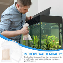 Geiserailie pochette installée dans filtre aquarium assurant maintien des médias