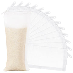 Geiserailie sac filtre face avant montrant la taille pratique et l'emballage lot de 15