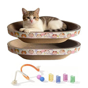 Generic grattoir bol avant montrant design ovale et confort pour le chat