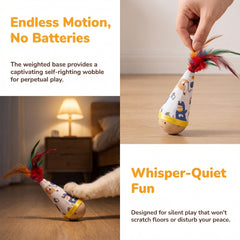 Generic chat joue avec le tumbler activé, encourage exercice silencieux autonome