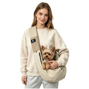 GenJuw vue frontale du sac écharpe beige offrant un port mains‑libres confortable