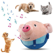 Geojec balle-peluche avant montrant forme cochon et attrait visuel