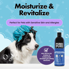 Application de Pure Fur sur un chien montrant Girl With The Dogs facilitant le démêlage