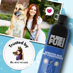 Goutte de Pure Fur montrant la texture hydratante de Girl With The Dogs pour un pelage nourri