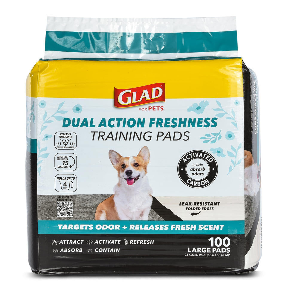 Glad paquet avant montrant 100 tapis pour entraînement, pratique pour stocker