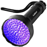 GLOSSDAY vue frontale de la torche UV 100 LED montrant le boîtier robuste et la lentille