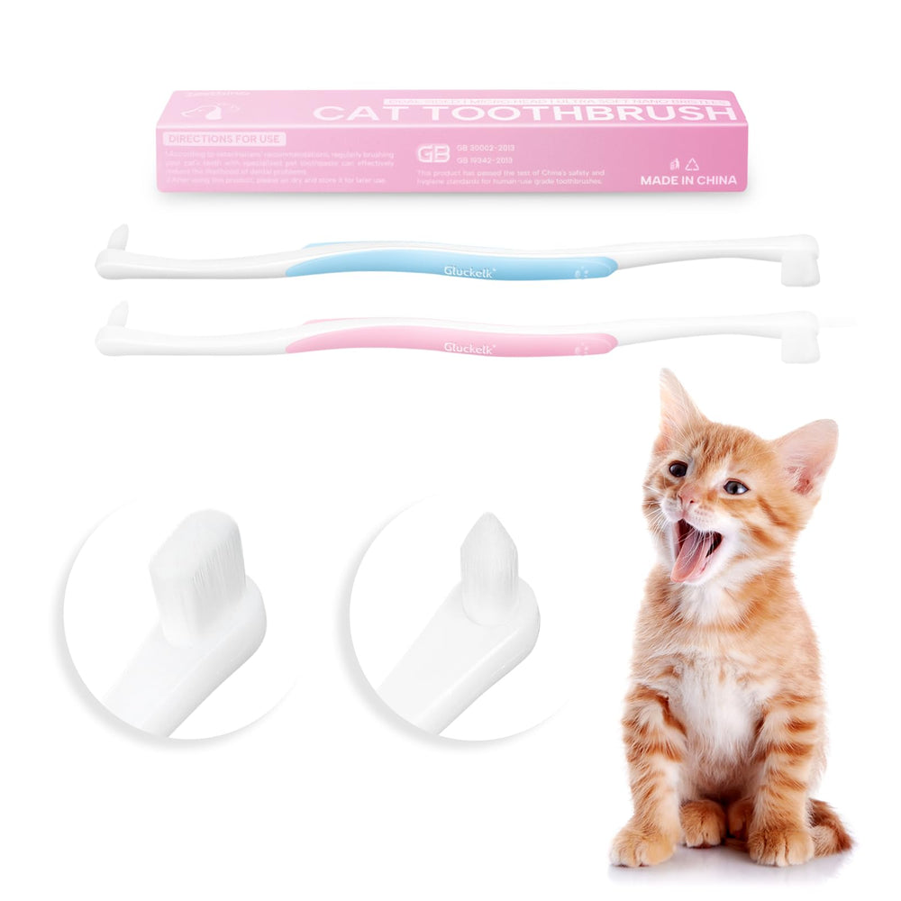 Gluckelk vue avant du paquet montrant la brosse double-face pour chatons