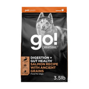 Go! Solutions saumon paquet frontal montrant formulation sans poulet et bénéfice digestif