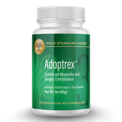 Gold Standard Herbs Adoptrex emballage montrant la boîte et poids pour identification