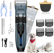 Gooad face du pack tondeuse montrant l'ensemble des outils et bénéfice rangement