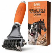 GoPets brosse face avant montrant design compact et double fonction, facilite entretien